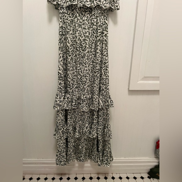 Strapless Floral Maxi Dress with slit - Picture 6 of 7
